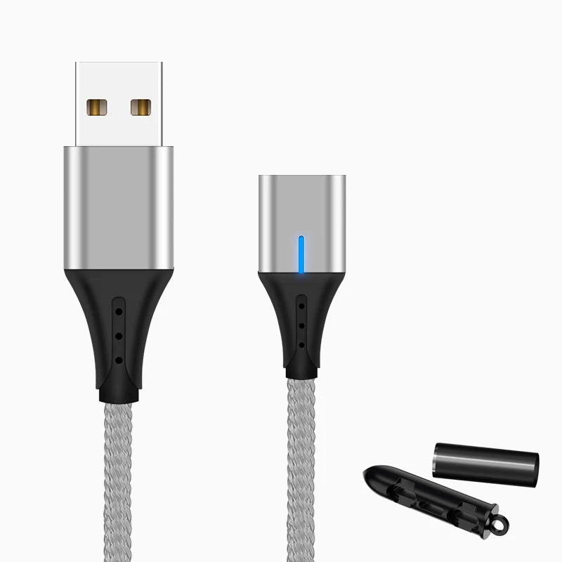 silver no plug SUNPHG мобильного телефона 3A Магнитный кабель Зарядное устройство 2 м микро Тип usb C кабель для передачи данных для iPhone x samsung S8 S9 huawei Быстрая зарядка 3,0 - Цвет: silver no plug