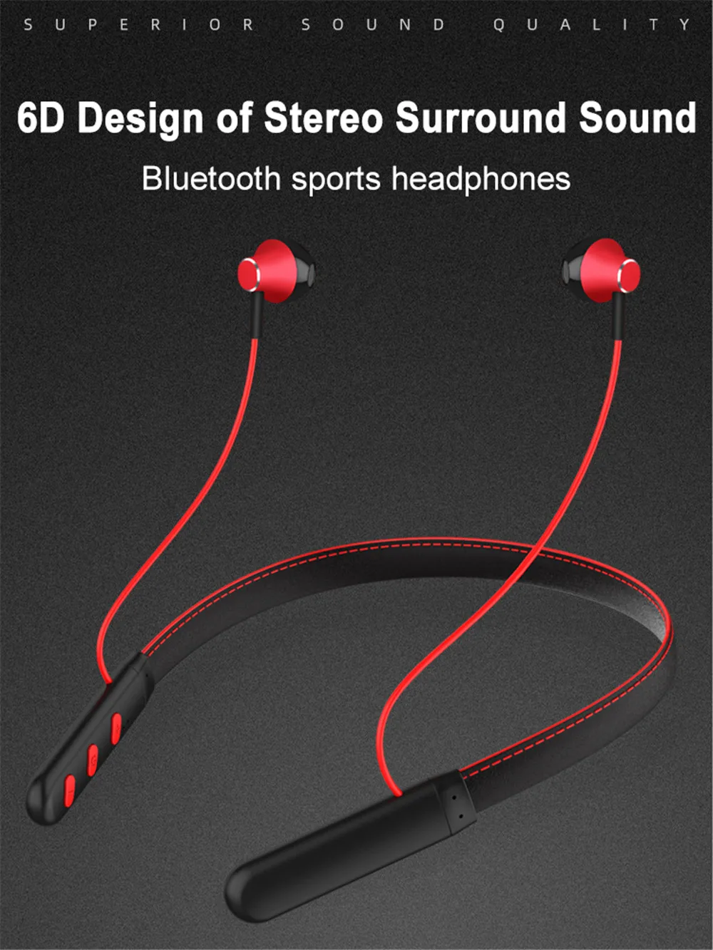 Наушники EARDECO с кожаным шейным ремешком, 24 часа воспроизведения, Bluetooth наушники, стерео беспроводные наушники, наушники, Спортивная гарнитура, микрофон