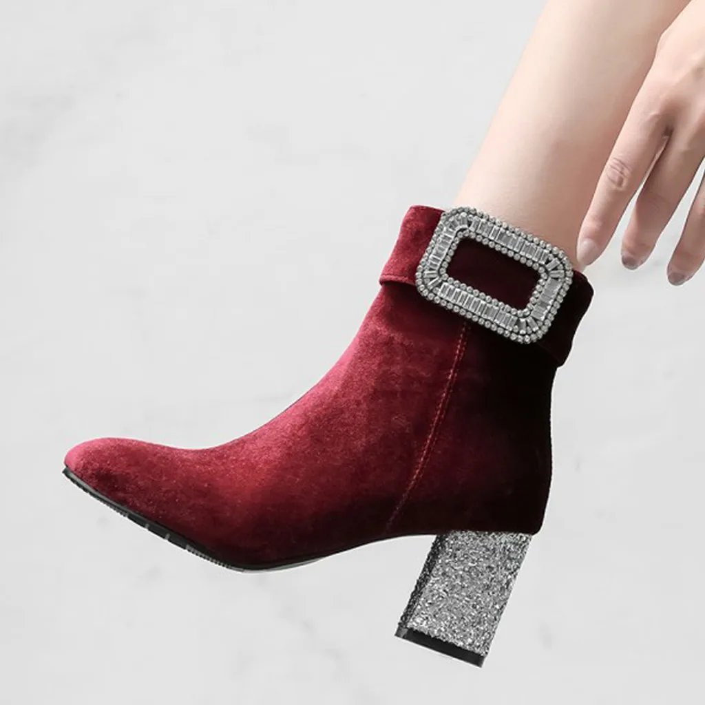 Для женщин Пикантные ботильоны зима вечернее элегантное для вечеринок Замшевые