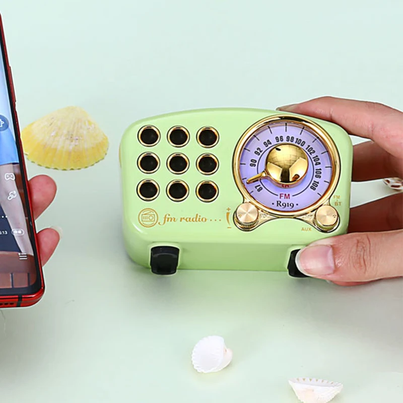 

Radio Bluetooth Speaker, Vintage Radio- FM Radio with Old Fashioned Classic Style, Strong Bass Enhancement
