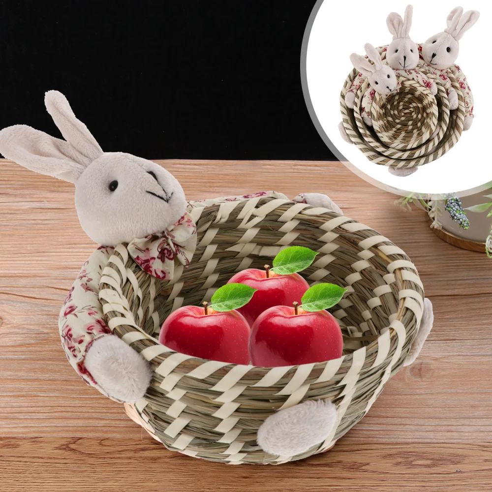 

1 Set 3pcs Easter Egg Basket Storage Baskets Home Furnishing Decor