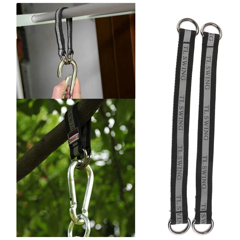 

4Pcs Tree Swing Hanging Straps Kit with Safer Lock Snap Carabiner Hooks for Tree Swing & Hammocks Easy Fast Installation