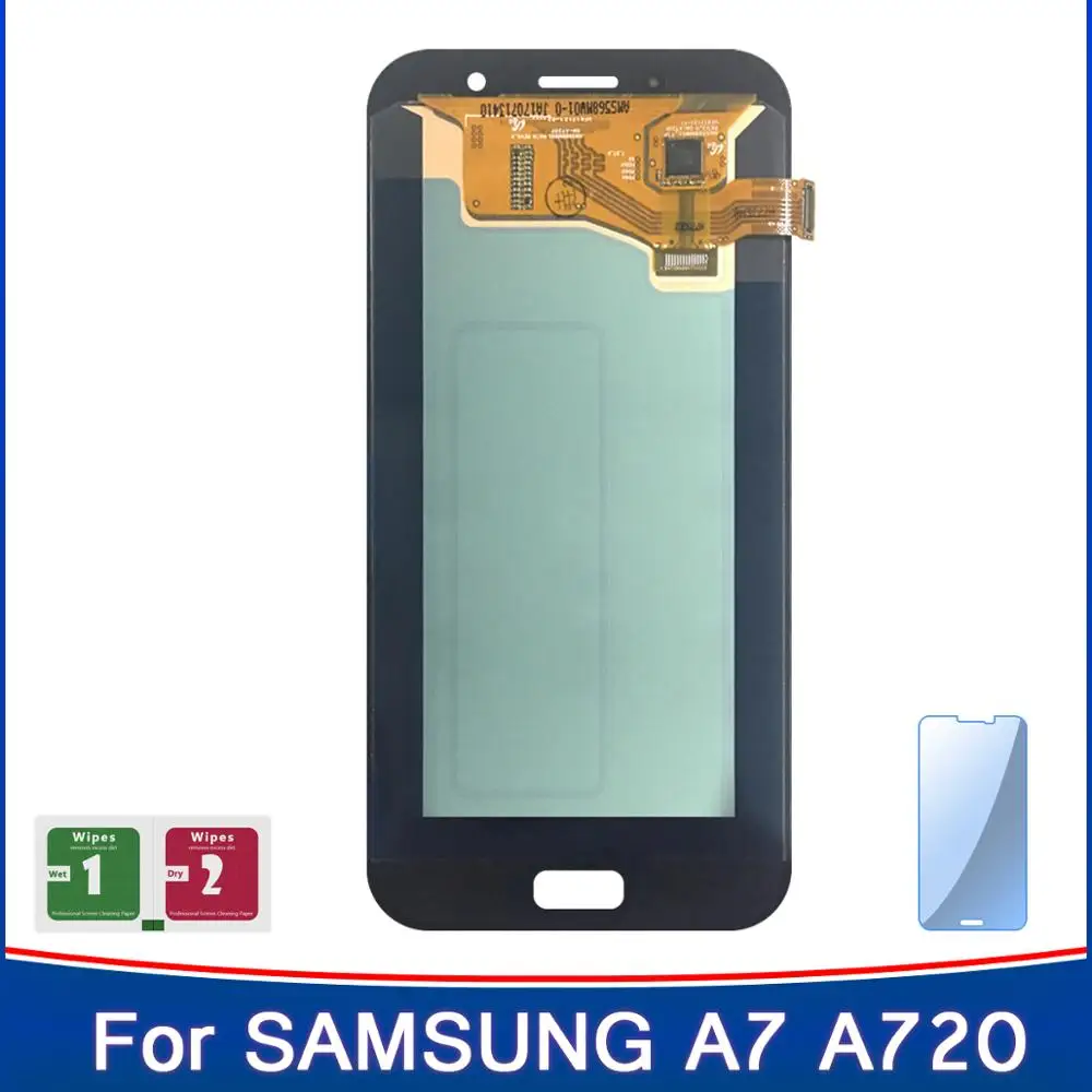 Super AMOLED A7 дисплей для Samsung Galaxy 2017 A720M A720Y SM-A720F A720FD A720 ЖК сенсорный экран дигитайзер
