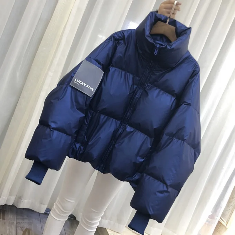 Зимняя Глянцевая парка 2019 женское водонепроницаемое пальто куртка с вышивкой