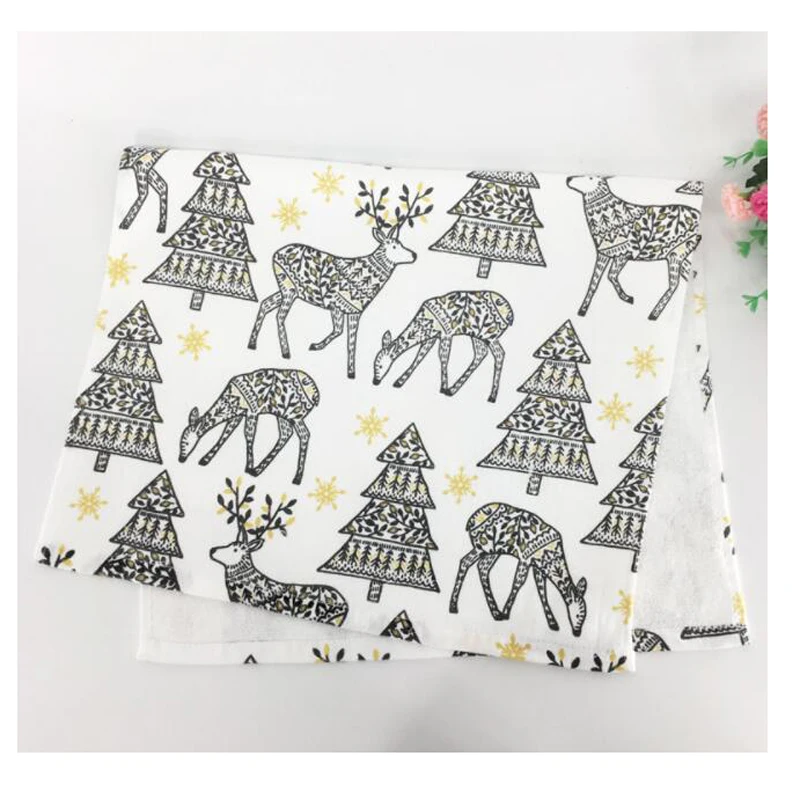 5pcs Christmas Cotton printed tea towel face cut velvet soft absorbent ceremony 70x45cm for home bathroom accessories | Дом и сад