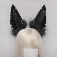 vintage handmade egyptian mythology simulation animal ears kc wolf beast ears headband hairhoop headwear for cosplay costume
