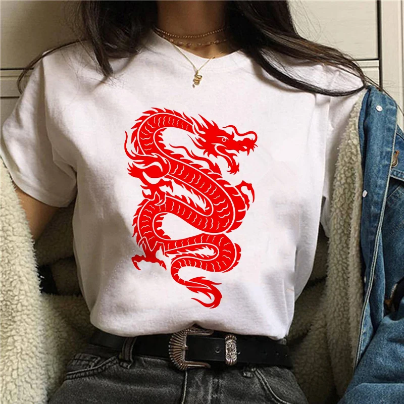 

Женские футболки Харадзюку с китайским драконом kpop ropa mujer y2k Топы в эстетическом винтажном стиле искусственная одежда в Корейском стиле пан...