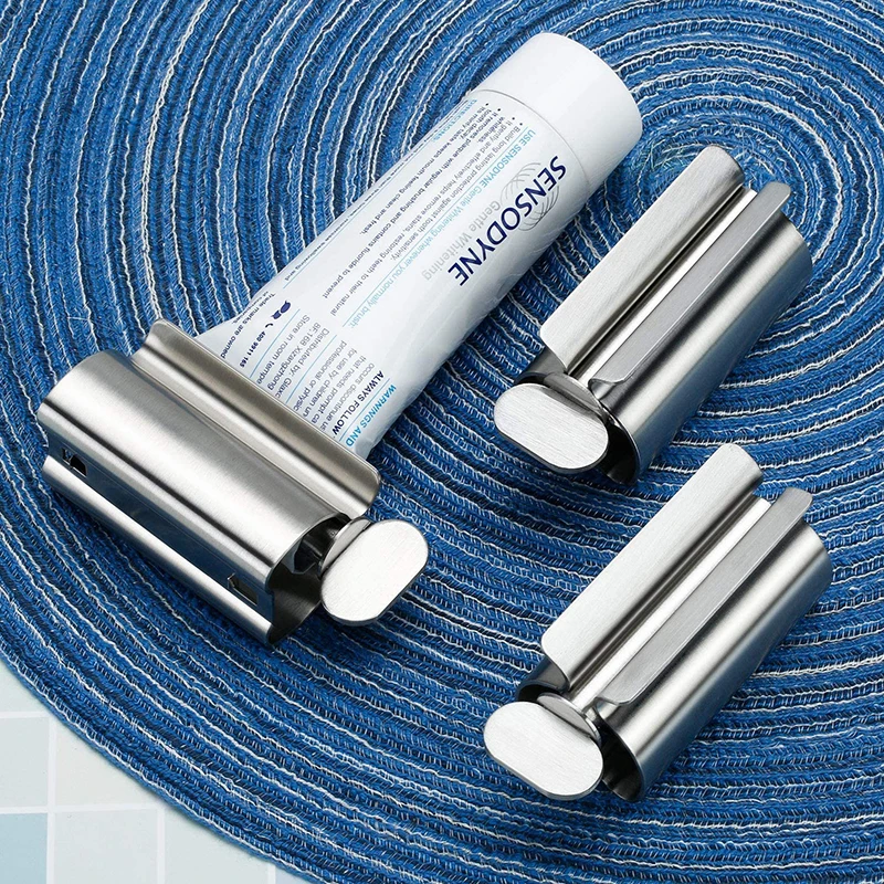 Stainless Steel Rolling Toothpaste Squeezer Tube Dispenser Bathroom Accessories Set Toothbrush Holder Storage Rack | Дом и сад