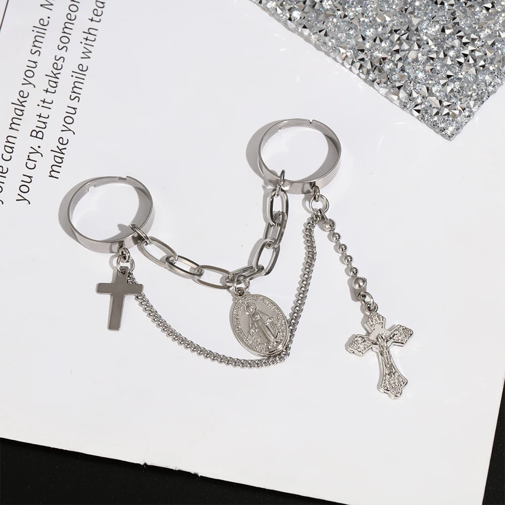 Женские Многослойные Регулируемые кольца Reto Punk регулируемые из серебряного