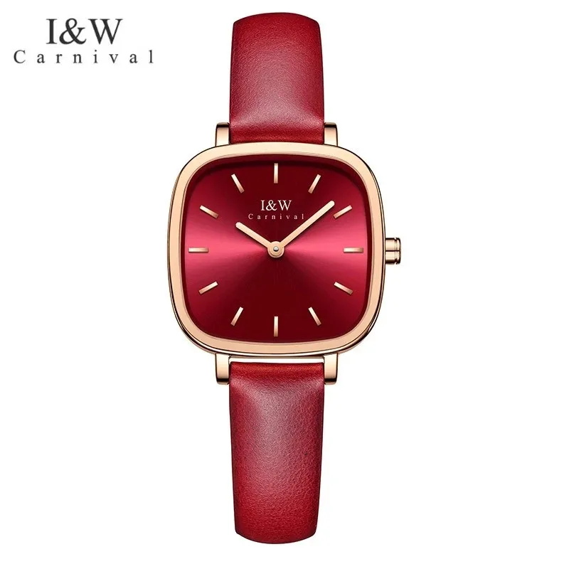 CARNIVAL Luxury Brand Women Rose Gold Watches Ladies Fashion Waterproof Sapphire Quartz Wristwatch Casual Clock Relogio Feminino