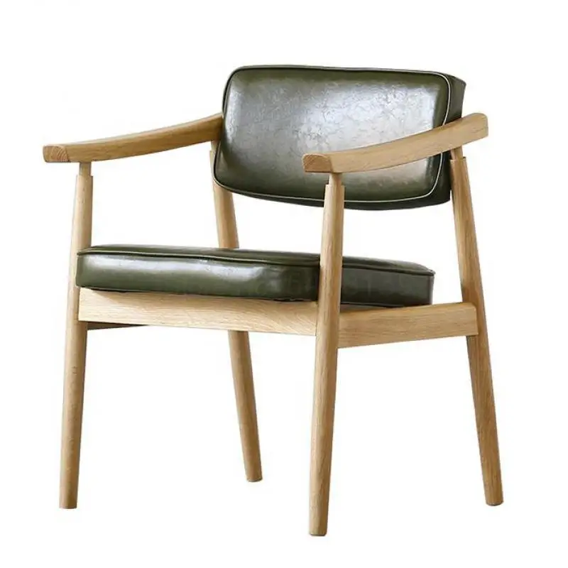 Обеденный стол и стул из твердой древесины круглый нордический Одноместный