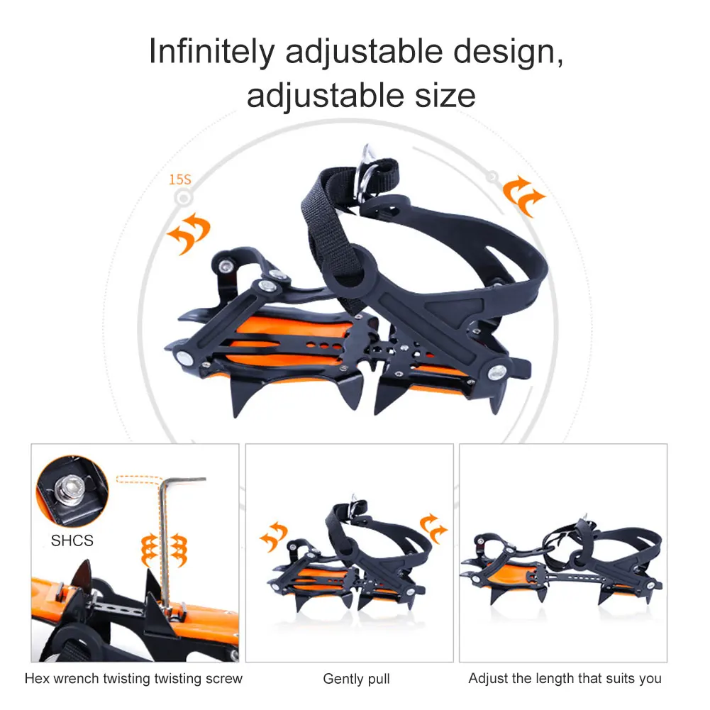 

New 1 Pair Anti Slip Snow Shoes Spike Grip Boots Chain Crampons Grippers for Outdoor Climbing XD88