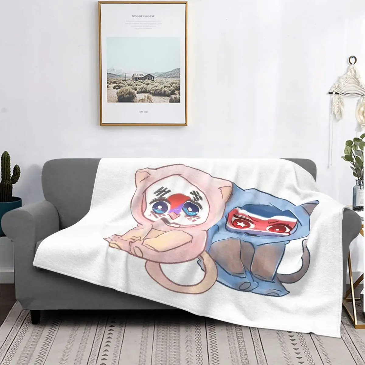 

Одеяло в шотландскую клетку из Северной и Южной Кореи