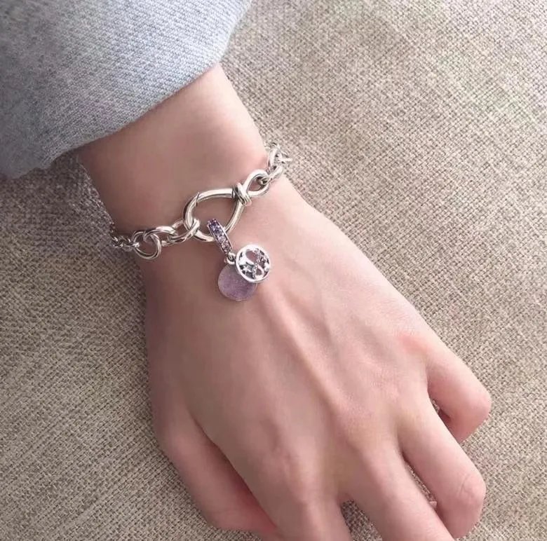 100% S925 Sterling Silver New Timeless Symbol Flower Knot Pan Bracelet For Women Wedding Party Gift Fashion Jewelry | Украшения и
