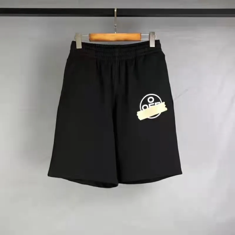 

2021s OFF WHITE summer new trendy brand tape brush paint printing letters casual shorts men and women the same paragraph