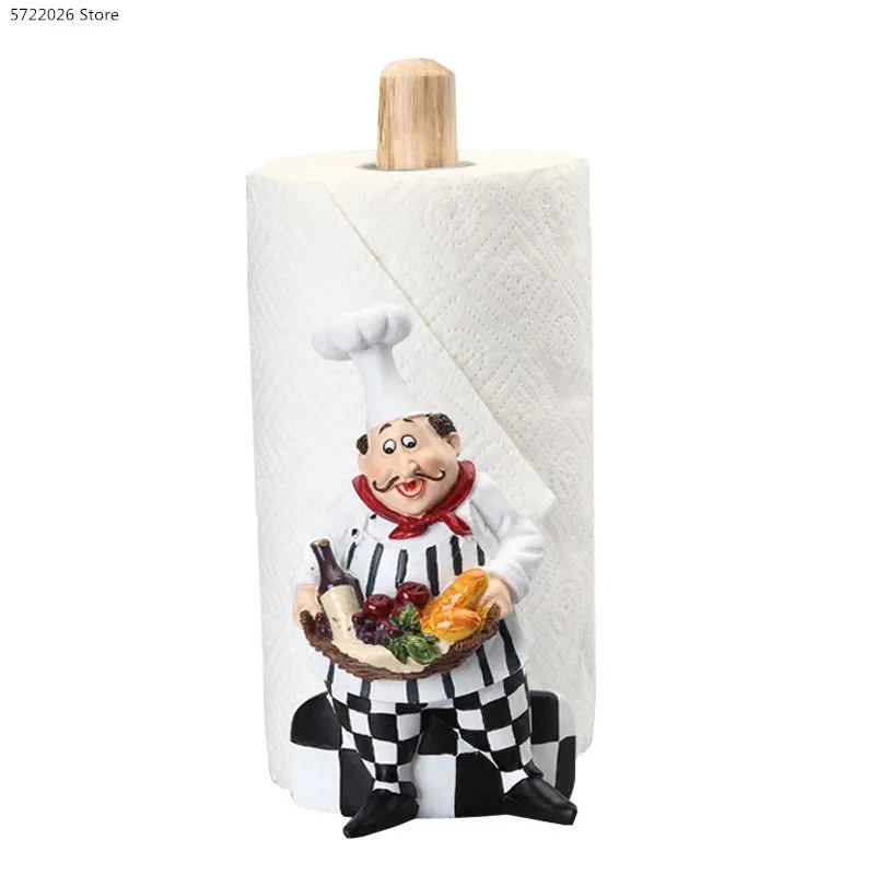 

Bathroom free punch paper holder creative chef character household vertical paper holder kitchen restaurant paper towel holder