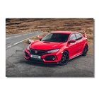 Красная машина Honda CIVIC Тип R Sportscar автомобиль холст живопись плакаты и принты шелковая стена искусство Современное украшение для дома