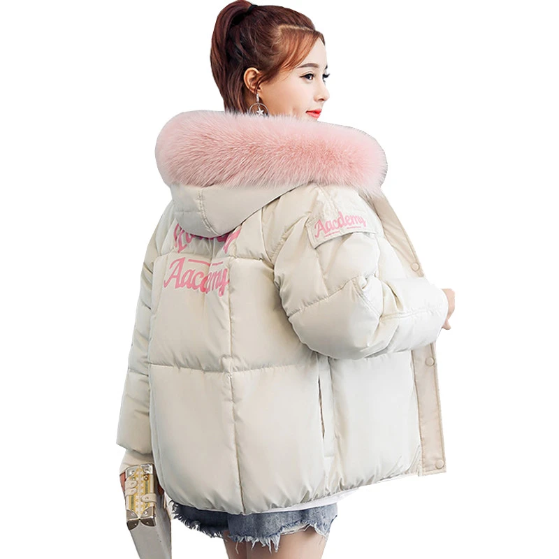 2020 New Women Parka Winter Down Cotton Jacket Thick Warm Short Coats female Fake Fox Fur Collar Hooded Plus Size Padded jacket | Женская