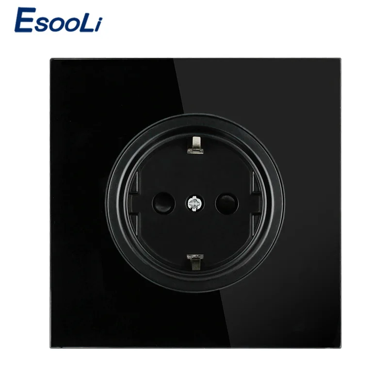 EsooLi панель адаптера зарядного устройства из золотого стекла 16 А европейская