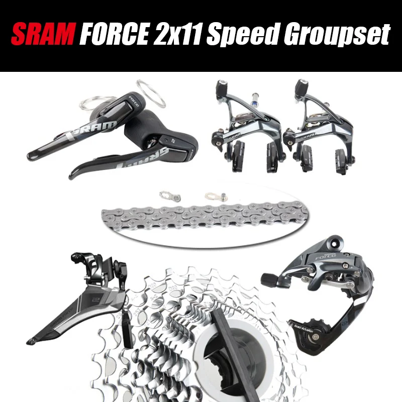 

SRAM Force Rival 22 2X1 1 скорость шоссейный велосипед часть групповой переключатель передач комплект тормозов k7 кассета 11-28T 11-32T без кривошипника