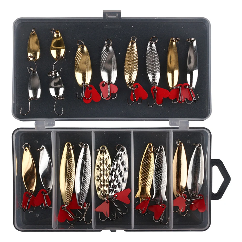 

21 Pcs Fishing Kit Alloy Freshwater Saltwater Fishing Lures Sequins Bait Hard Bait Artificial Bionic Crank Lureswith Box