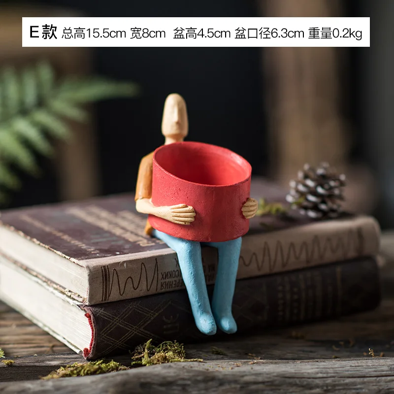 Мультяшный персонаж керамический цветочный горшок суккуленты абстрактное