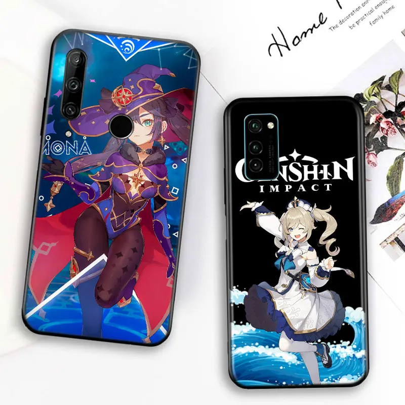 

Silicone Cover Genshin Impact For Huawei Honor 7C 7A 7S 8 8A 8X 8C 8S 2019 2020 9 lite 9X Pro Black Phone Case