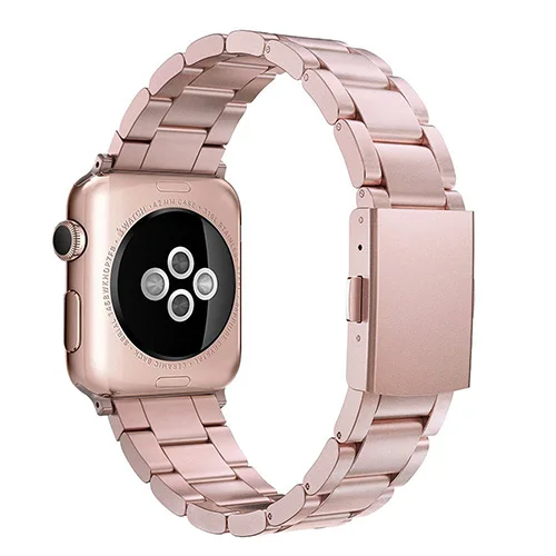 Нержавеющая сталь ремешок для наручных часов Apple Watch 5 4 40 мм 44 мм длина браслета металлические звенья браслет для наручных часов IWatch 1/2/3 ремешок 42 мм, 38 мм, аксессуары для наручных часов - Цвет ремешка: rose gold