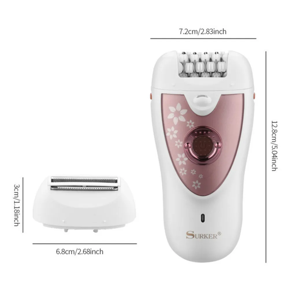 

Professional Women Epilator Lady Shaver Dual Use Hair Remover Kit Body Leg Hair Pulling Depilatory Device Bikini Trimmer Razo