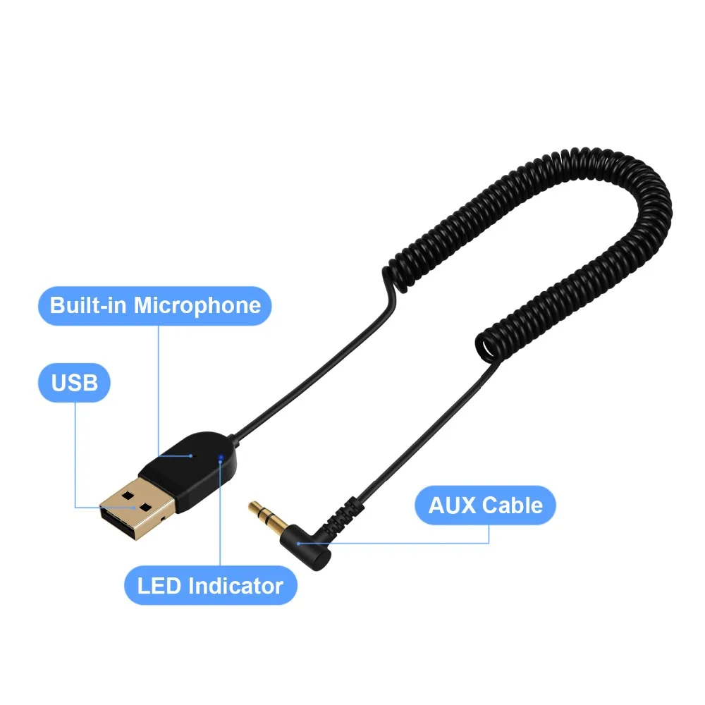 5,0 Bluetooth адаптер Mini USB 2,0 CSR регулируемый приемник адаптер для автомобильного динамика AUX интерфейс динамик с 3,5 штекерным кабелем