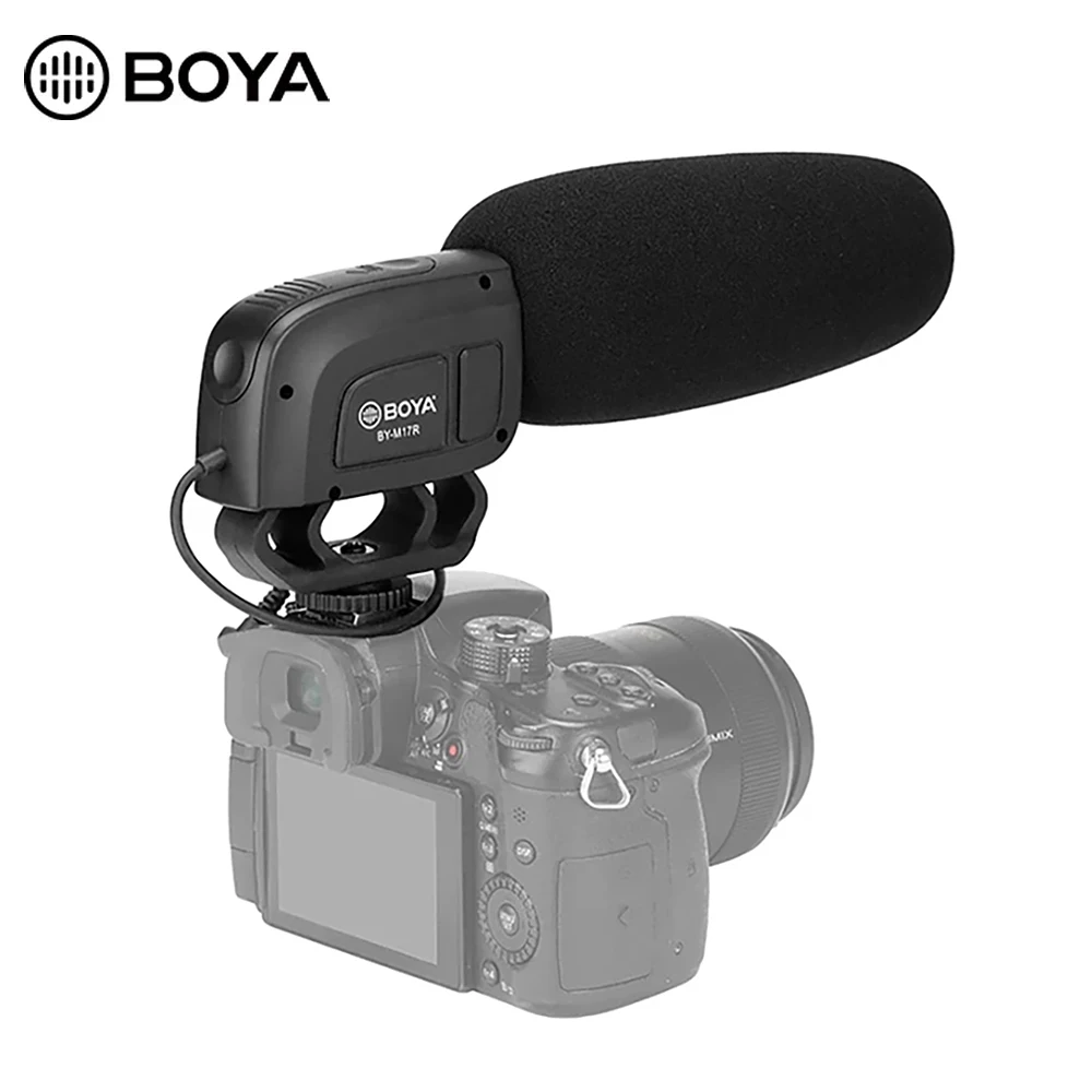 

BOYA BY-M17R On-camera Shotgun Microphone Super-cardioid Condenser Mic for DSLR Camera Camcorder Audio Recorder Video Recording