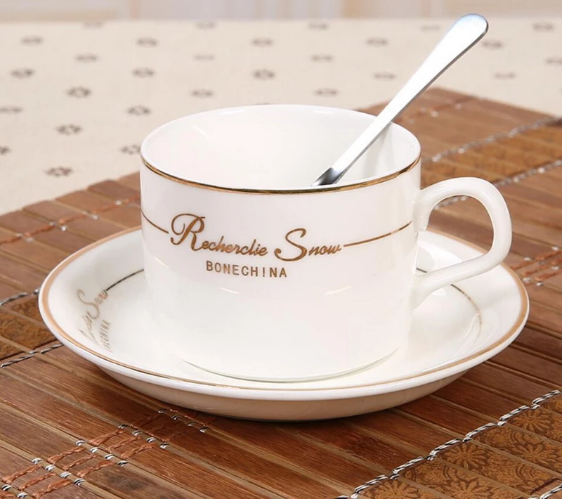 

European style bone china coffee cup set ceramic coffee cup ceramic saucer with spoon