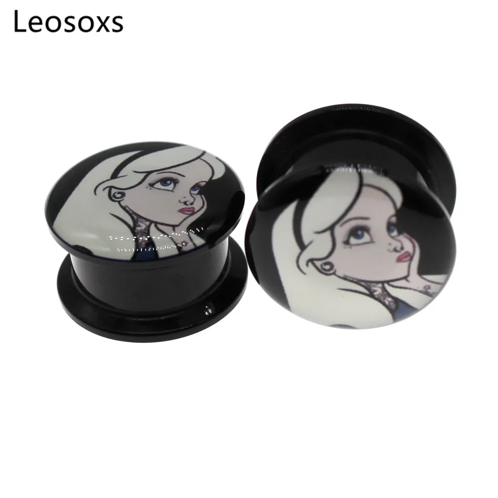 

Leosoxs 2pcs Fashion Acrylic Anime Girl Auricle Body Exquisite Piercing Jewelry