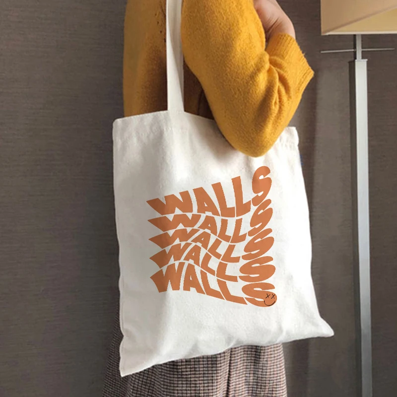 

Canvas Shopper Bags Louis Tomlinson Walls Smiley One Direction Shopping Bag Tote Bag Shoulder Bag Large Capacity Casual Handbag