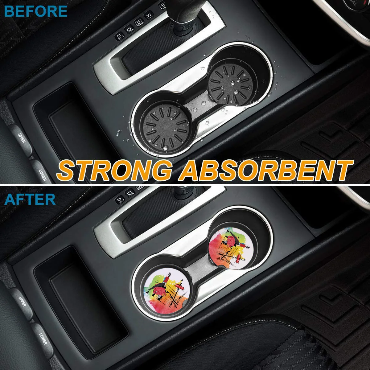 Модная девушка иллюстрация автомобиль пить Coaster стол салфетки креативные