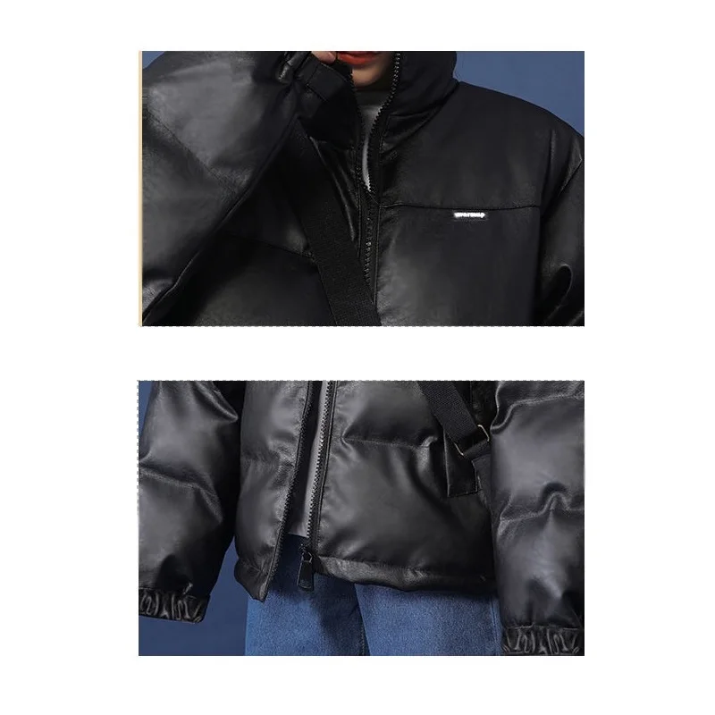 Женская парка из искусственной кожи Timis Li элегантная ветрозащитная куртка на