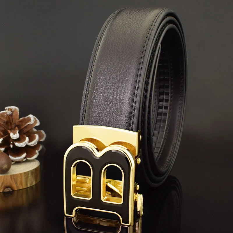 

Designer Belt Men's Two-layer Cowhide Automatic Buckle Luxury Brand Casual Wild B Letter Fashion Personality Belt