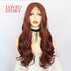 Lovestory 13*6 синтетические кружевные передние парики с Babyhair термостойкие волокна тела волна синтетические волосы парик шнурка
