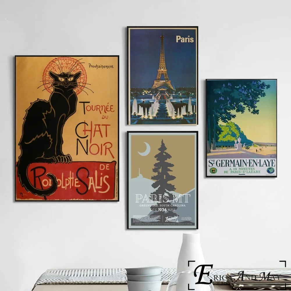 Vintage Paris Original Artwork Posters And Prints Canvas Printed Painting Art Wall Pictures Home Decor Living Room Decoration | Дом и сад
