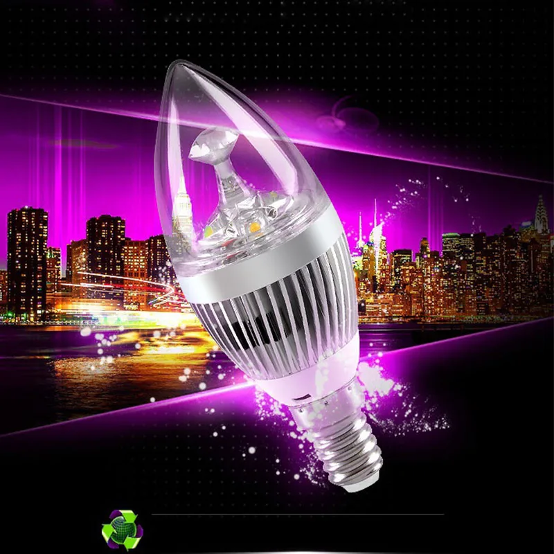 

moonlux 3W LED Warm White Spot Light Lamp Candle Shape Replacement Lights Bulb E14 85v-265v