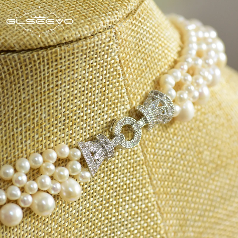 

GLSEEVO Multilayer Natural Freshwater Pearl Chokers Necklace For Women Accessories Luxury Friendship Gift Fashion Jewelry GN0104