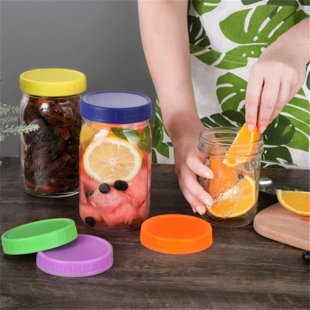 Стандартные крышки для банок силиконовых колец пищевых цветов пластиковые