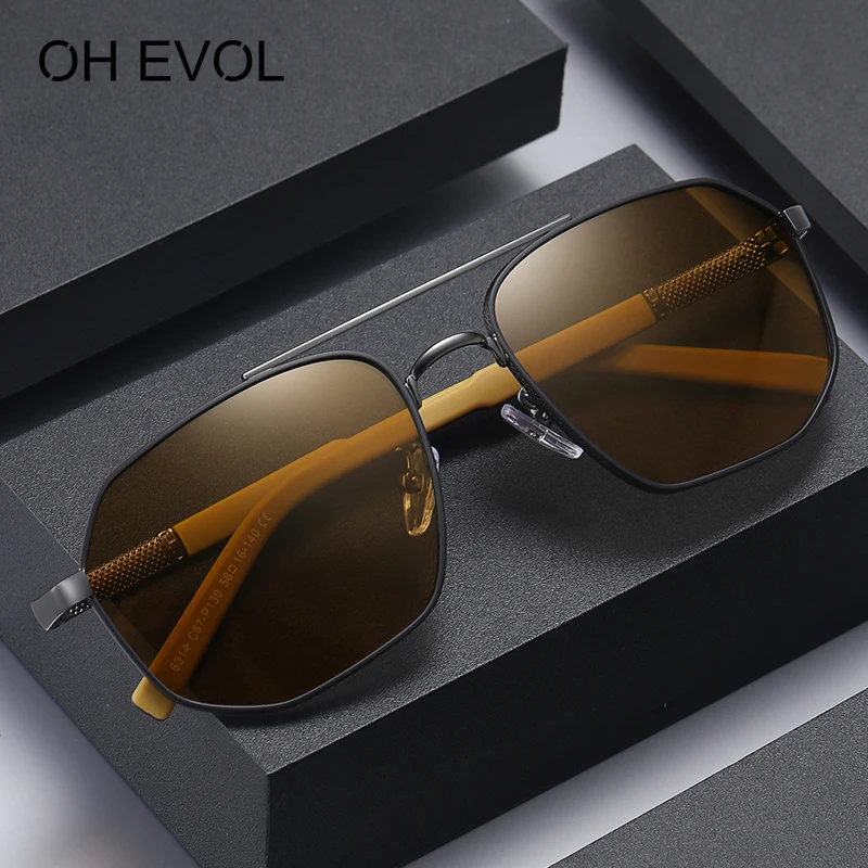 Clásico gafas de sol polarizadas para hombres, mujeres, diseñador de marca, gafas de sol de Aviador Vintage pesca de Metal de alta calidad UV400 Goggle