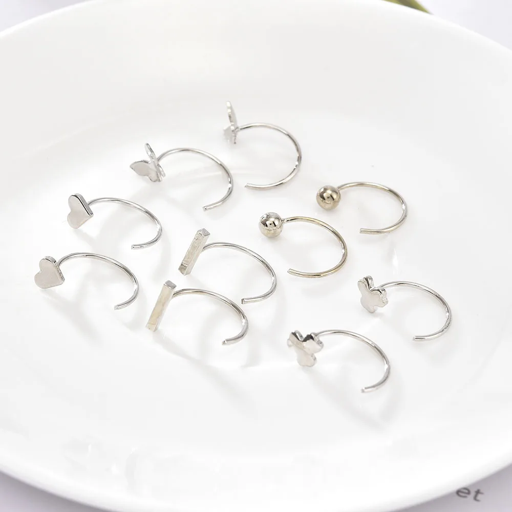

New Earrings Simple Temperament Ear Bone Ring Piercing Small Ins Wind Love Butterfly Ear Hook Earrings Female