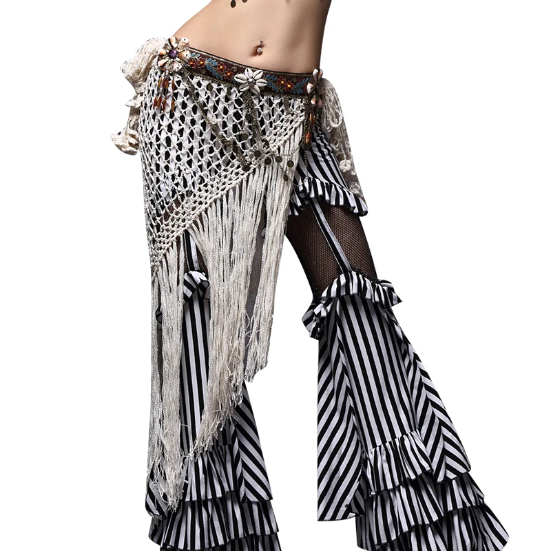 

New Fashion India Belly Dance Costumes Woman Wool Knitting Tassel Dance Hip Scarf Girls Stage Performance Dancing Belt