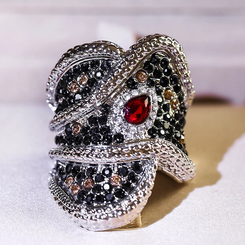 Роскошное полное микро проложить черный CZ камень кольцо для мужчин женщин