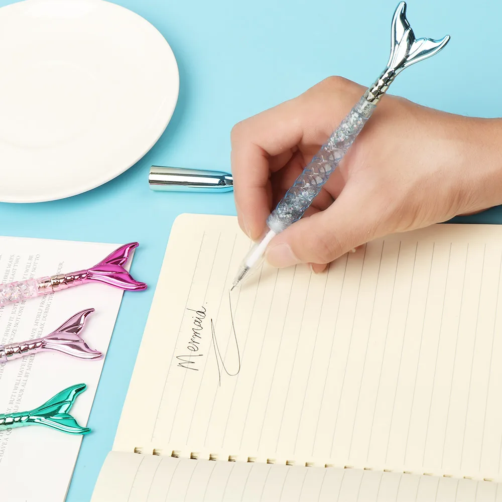 Милые ручки русалки креативные градиентные зыбучие пески блестки Гелевые Ручки Новинка обычные ручки для детей Подарки школьные офисные принадлежности