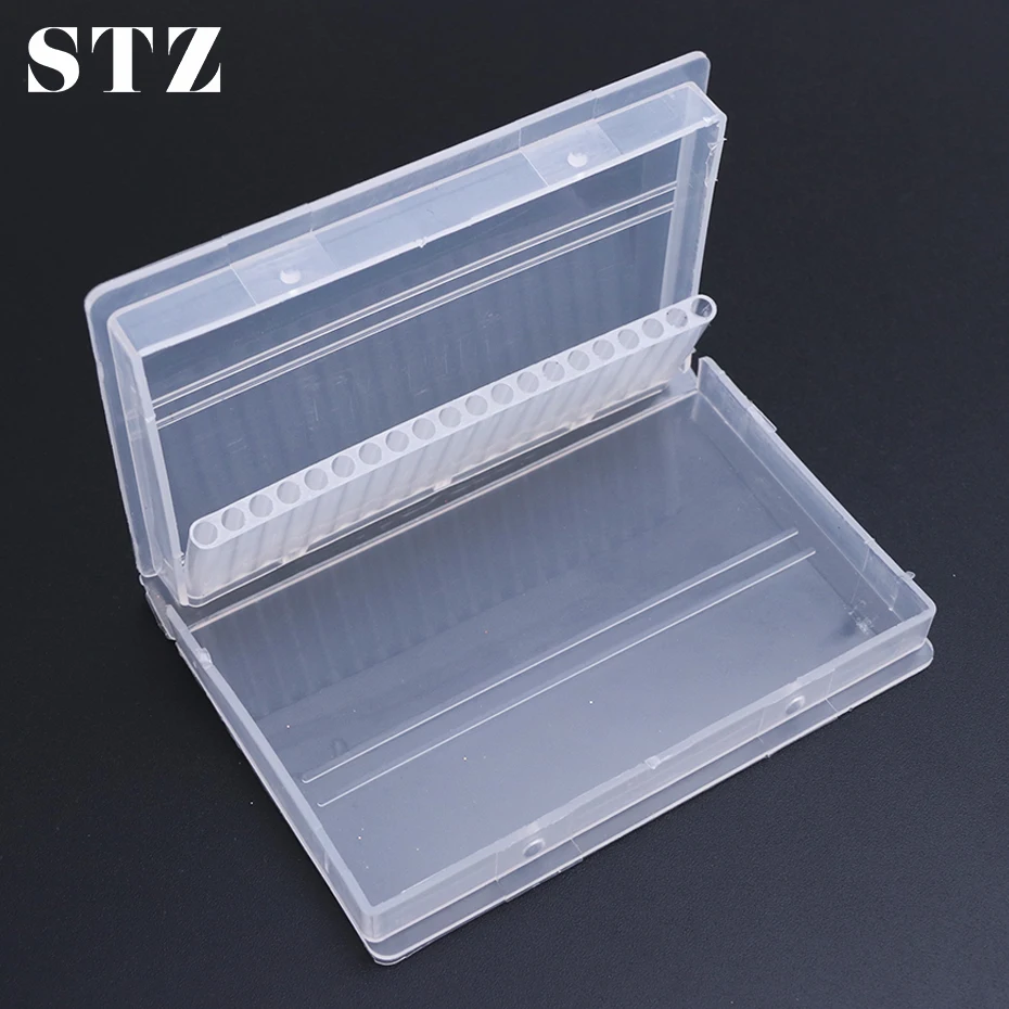 Акриловый ящик для хранения сверл ногтей STZ 20 слотов пустой чехол подставка