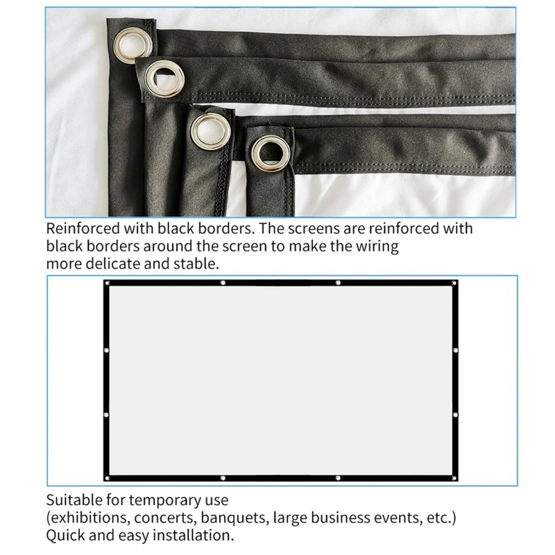 Экран для проектора 150 дюйма 16:9 складной не сгибающийся портативный проекционных