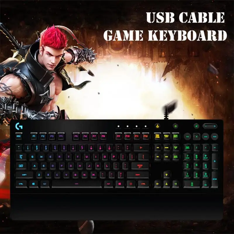 Игровая Проводная usb-клавиатура с механическим 108 клавишей с RGB подсветкой, оригинальная Проводная клавиатура для Windows 7/8/10